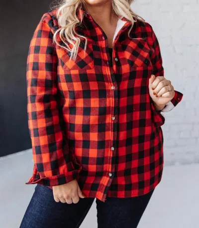 Shop Ninexis Campfire Buffalo Plaid Jacket In Black/red