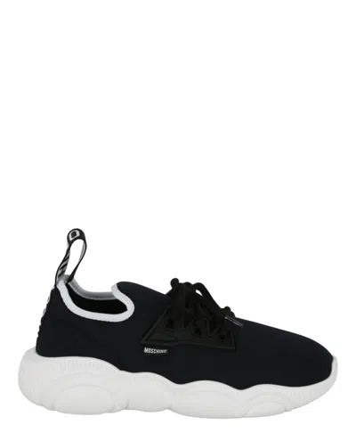 Shop Moschino Colorblock Low-top Sneakers In Black