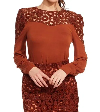 Eva Franco Cuvee Blouse In Sumatra Lace In Brown