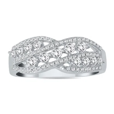 Shop Sselects 5/8 Carat Tw Natural White Diamond Bold Fashion Ring In 10k White Gold