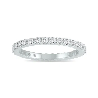 Shop Sselects Diamond Eternity Band In 14k White Gold .81 - .99 Ctw