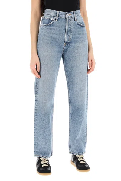 Shop Agolde Straight Leg Jeans From The 90's With High Waist In Multi