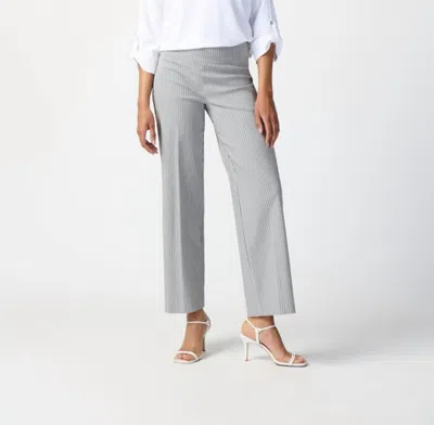 Shop Joseph Ribkoff Striped Millennium Wide-leg Pants In White/black In Grey