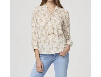 Shop Paige Sharene Top In Taupe/white Floral In Beige