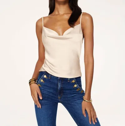 Shop Ramy Brook Abigail Cowl Neck Tank Top In Flax In White