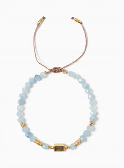 Shop Chan Luu Tab Pull-tie Bracelet In Aquamarine In Blue