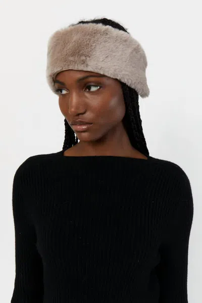 Shop Apparis Eleni Headband In Taupe In Grey