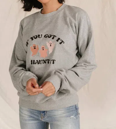 Shop Ampersand Ave University Pullover In Haunt It In Grey
