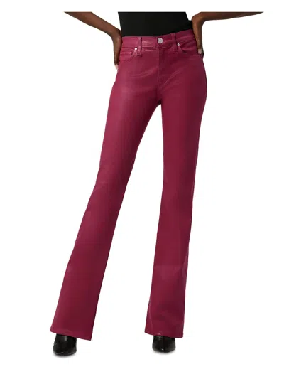 Shop Hudson Barbara Womens High Rise Coated Bootcut Jeans In Red