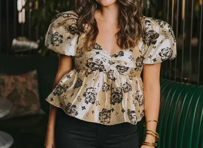 Shop Buddylove Blakely Pearl Top In Gold