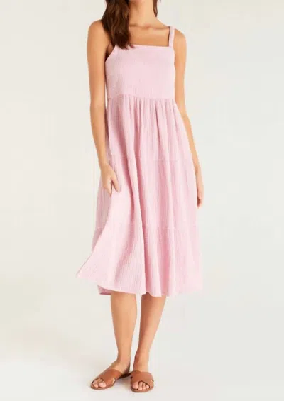Shop Z Supply Analise Midi Dress In Bleached Mauve In Pink