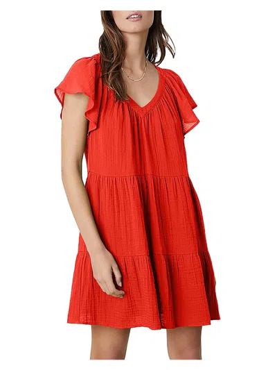 Shop Velvet By Graham & Spencer Womens Cotton Short Mini Dress In Multi