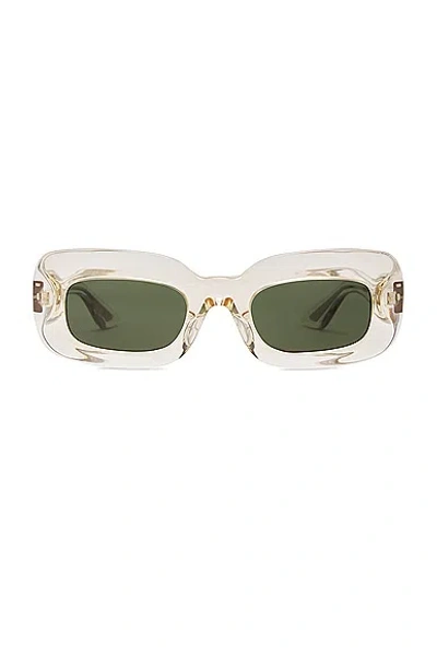 Shop Oliver Peoples X Khaite 1966c Rectangle Sunglasses In Transparent Yellow