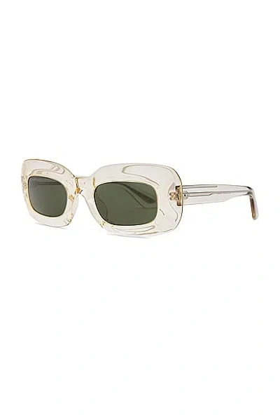 Shop Oliver Peoples X Khaite 1966c Rectangle Sunglasses In Transparent Yellow