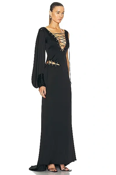Shop Di Petsa Siren One Sleeve Dress In Black
