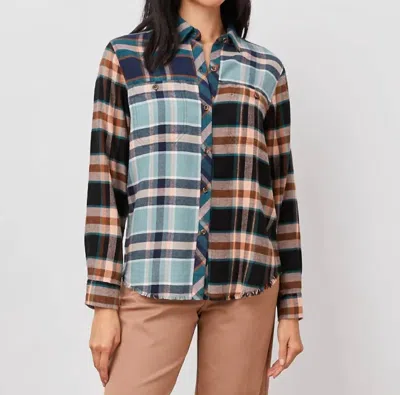 Rails Brando Patchwork Plaid Button Front Shirt In Blue