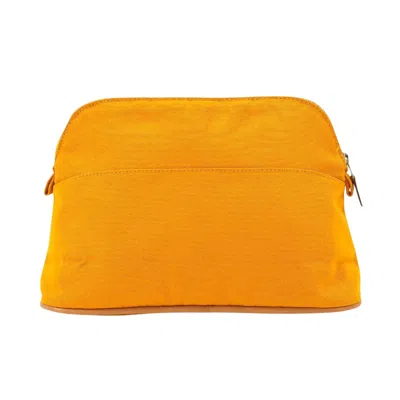 Shop Hermes Bolide Canvas Clutch Bag () In Yellow