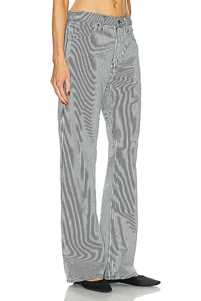 Nili Lotan Mitchell Wide Leg In White & Indigo Hickory Stripe