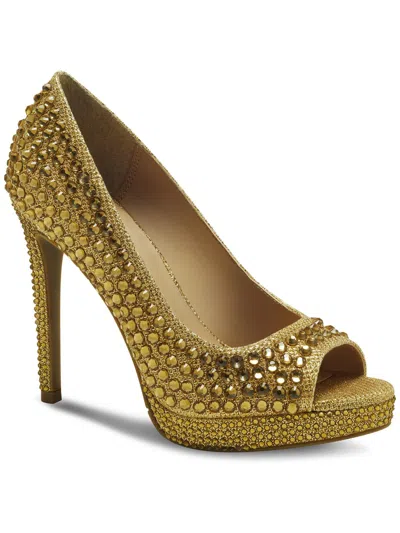 Shop Thalia Sodi Landon Womens Slip On Dressy Pumps In Gold