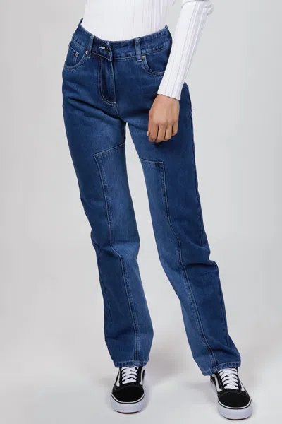 Shop Wynn Hamlyn Panel Denim Jeans In Indigo In Blue