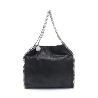 Shop Stella Mccartney Falabella Shaggy Deer Chain Shoulder Bag Chain Tote Bag Fake Leather In Black
