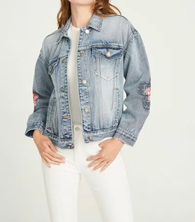 Shop Driftwood American Bandstand Denim Jean Jacket In Medium Wash In Multi