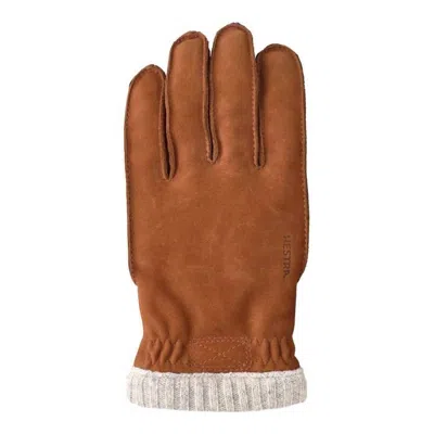 Shop Hestra Joar Nubuck Glove In Cork In Brown