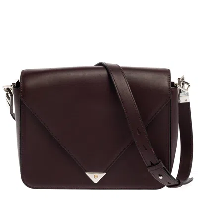 Shop Alexander Wang Dark Plum Leather Prisma Envelope Shoulder Bag In Purple