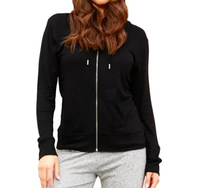 Shop French Kyss Zip Up Hoodie In Black