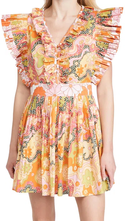 Shop Celia B Lirio Dress In Orange In Multi