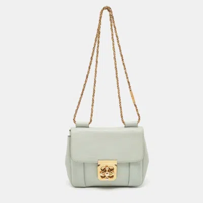 Shop Chloé Mint Leather Small Elsie Shoulder Bag In Green