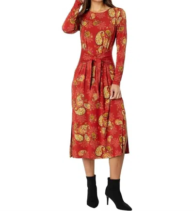 Shop Johnny Was Paisley Lace Long Sleeve Tie Front Knit Dress In Multi