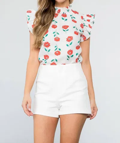 Shop Thml Flower Print Top In White Multi