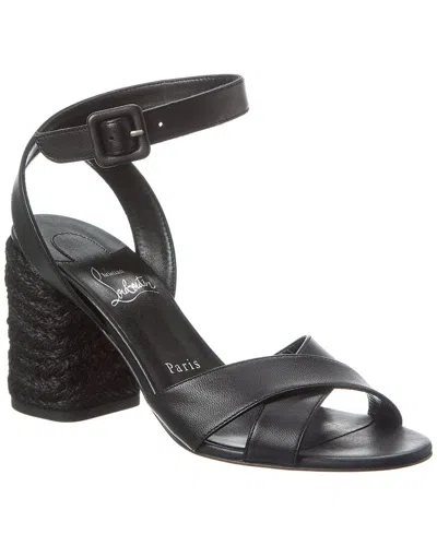 Shop Christian Louboutin Summer Mariza 85 Leather Sandal In Black