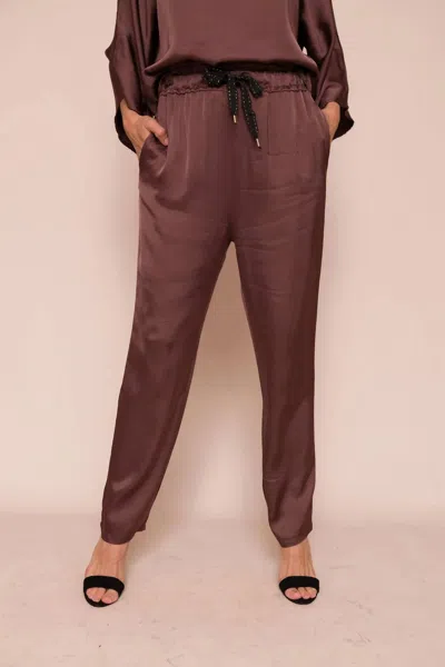 Shop Suzy D Galina Silky Pant In Mocha In Brown