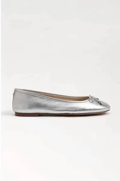 Shop Sam Edelman Felicia Luxe Ballet Flat In Soft Silver In Multi