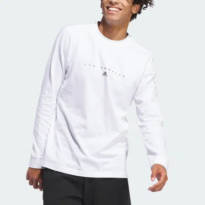 Shop Adidas Originals Men's Adidas La Graphic Long Sleeve Tee In White