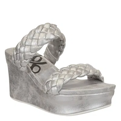 Shop Otbt Women's Fluent Wedge Sandals In Silver