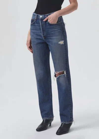 Shop Agolde 90's Pinch Waist High Rise Straight Jean In Playground In Multi