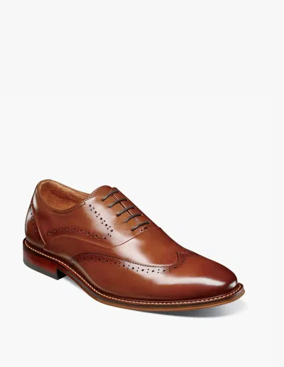 Shop Stacy Adams Macarthur Wingtip Oxford Shoe In Cognac In Brown