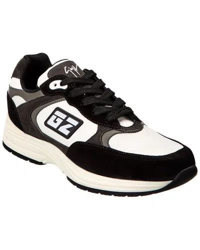 Shop Giuseppe Zanotti Gz Runner Leather & Suede Sneaker In Black
