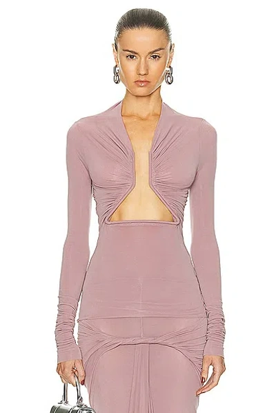Shop Rick Owens Prong Long Sleeve In Dusty Pink