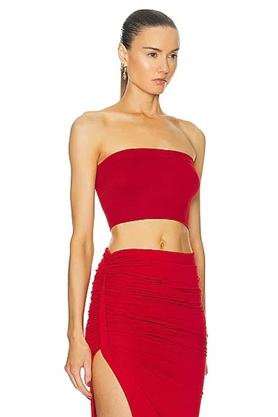 Shop Rick Owens Bandeau Top In Cardinal Red