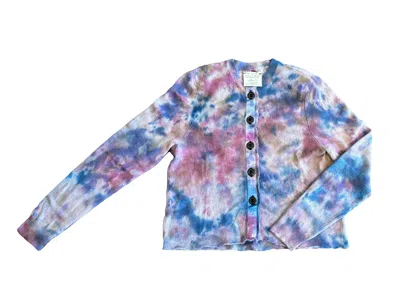 Shop Galadriel Mattei Dyed Cardigan Sweater In Violet Dust In Multi