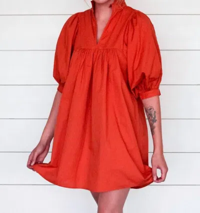 Shop Never A Wallflower High Neck Dress In Fire Orange In Red