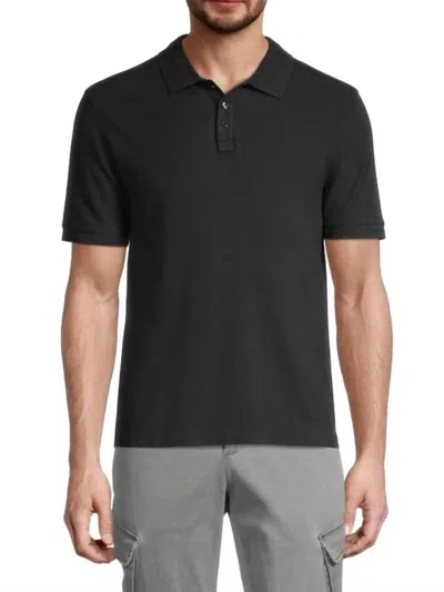 Shop Atm Anthony Thomas Melillo Pima Cotton Pique Polo In Smoke Black Combo In Multi