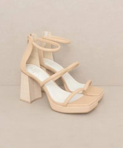Shop Oasis Society The Aisa Strappy Platform Heels In Beige