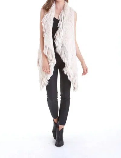 Shop Love Token Quinn Fur Vest In Off-white In Pink