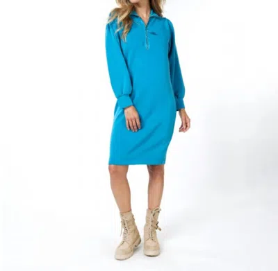 Shop Esqualo Dress Zipper Modal In Petrol In Blue