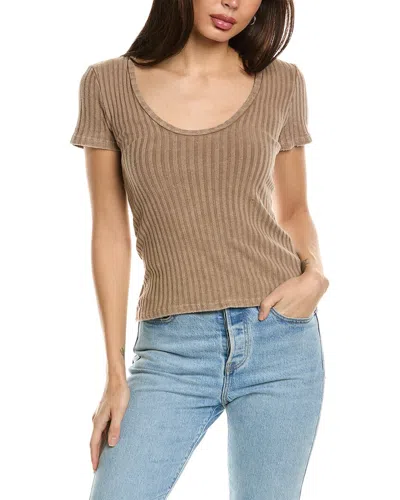 Shop Project Social T Scoop Me Up Rib T-shirt In Brown
